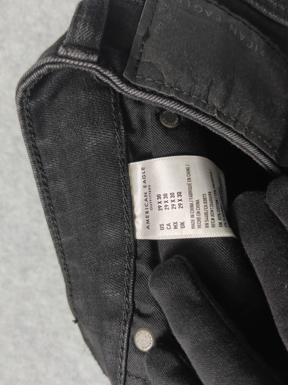 American Eagle Men's Black Slim Straight Jeans - Picture 4 of 6